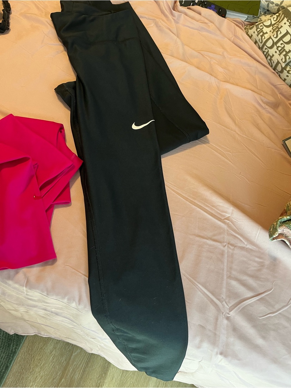 Nike Black Leggings with White Swoosh Logo